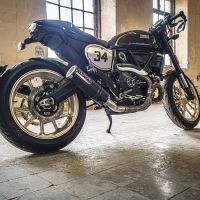 Ducati Scrambler 803 2015-2016, M3 Black Titanium, Slip-on exhaust including removable db killer and link pipe 