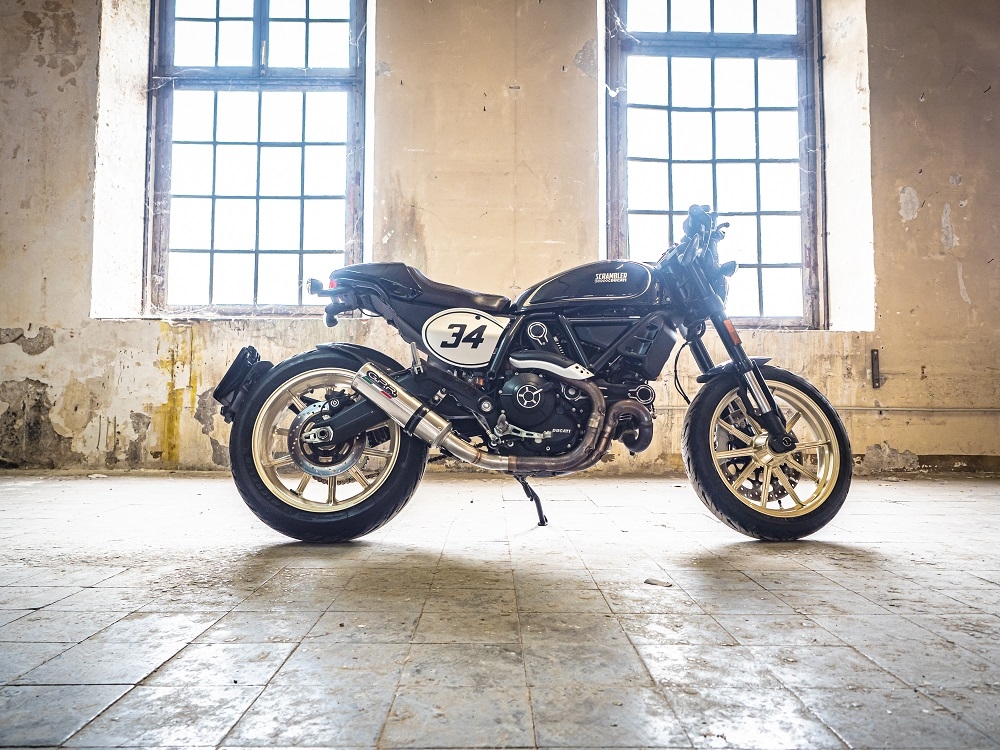 Ducati Scrambler 803 2015-2016, M3 Inox , Slip-on exhaust including removable db killer and link pipe 