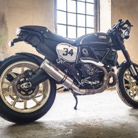 GPR exhaust compatible with  Ducati Scrambler 803 2015-2016, M3 Titanium Natural, Slip-on exhaust including removable db killer and link pipe 