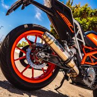 Ktm 250 Duke  2017-2020, Deeptone Inox, Slip-on exhaust including removable db killer and link pipe 