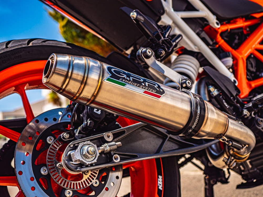 Ktm 390 DUKE 2017-2020, Deeptone Inox, Slip-on exhaust including removable db killer and link pipe 