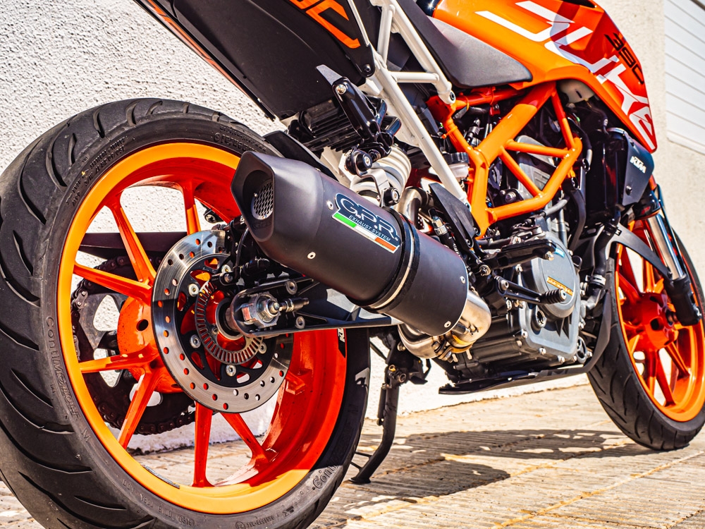 Ktm 250 Duke  2017-2020, Furore Evo4 Nero, Slip-on exhaust including removable db killer and link pipe 