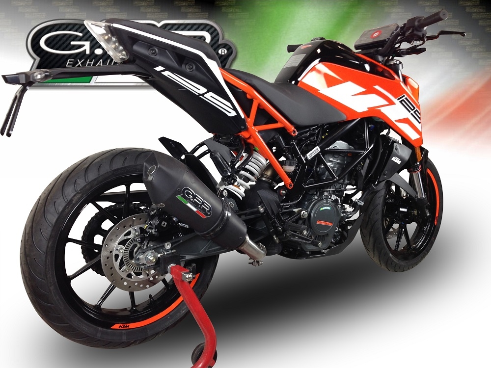 Ktm 390 DUKE 2017-2020, GP Evo4 Black Titanium, Slip-on exhaust including removable db killer and link pipe 