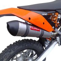 Exhaust system compatible with Ktm XCW 400 2012-2016, Gpe Ann. titanium, Homologated legal slip-on exhaust including removable db killer and link pipe 