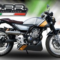 GPR exhaust compatible with  F.B. Mondial Hps 125 2016-2018, Deeptone Inox, Slip-on exhaust including removable db killer and link pipe 