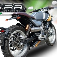 GPR exhaust compatible with  F.B. Mondial Hps 125 2016-2018, Deeptone Inox, Slip-on exhaust including removable db killer and link pipe 