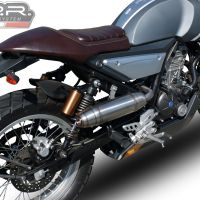 GPR exhaust compatible with  F.B. Mondial Hps 125 2016-2018, Deeptone Inox, Slip-on exhaust including removable db killer and link pipe 