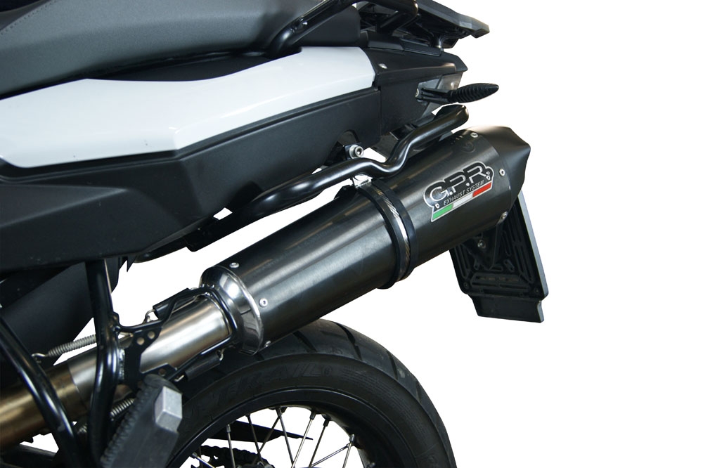 Bmw F800GS Adventure 2016-2018, GP Evo4 Black Titanium, Slip-on exhaust including removable db killer and link pipe 