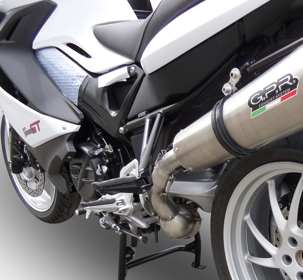 GPR exhaust compatible with  Bmw F800GT 2017-2019, GP Evo4 Titanium, Slip-on exhaust including removable db killer and link pipe 