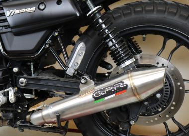 GPR exhaust compatible with  Moto Guzzi V7 III Special-Stone-Carbon 2017-2018, Vintacone, Full system exhaust 