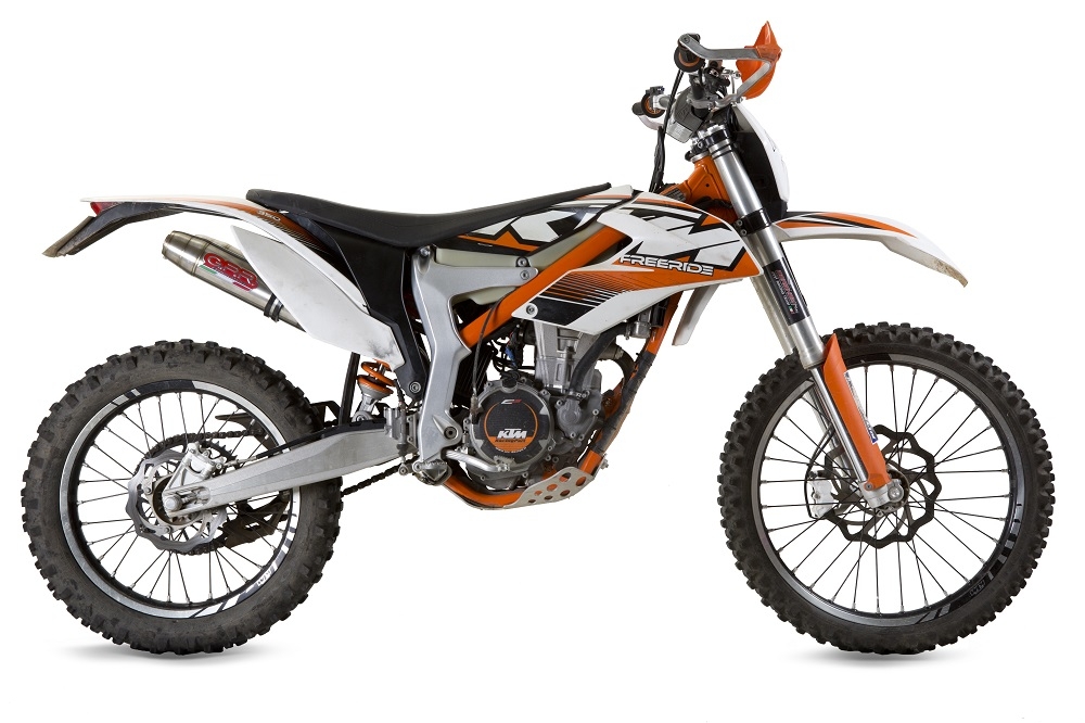 Ktm Freeride 350 4T 2012-2017, Deeptone Inox, Dual slip-on including removable db killers and link pipes 