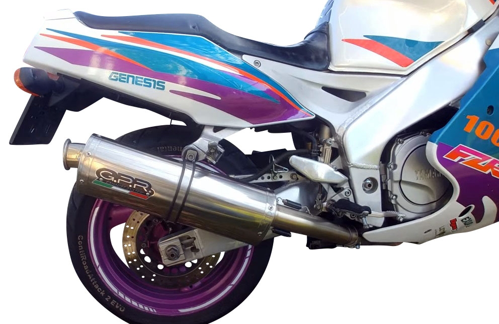 GPR exhaust compatible with  Yamaha Fzr 1000 Ex-Up 1989-1990, Trioval, Slip-on exhaust including removable db killer and link pipe 