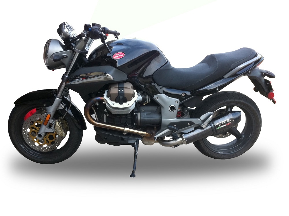 GPR exhaust compatible with  Moto Guzzi Breva 1200 2007-2012, Gpe Ann. Poppy, Slip-on exhaust including removable db killer and link pipe 