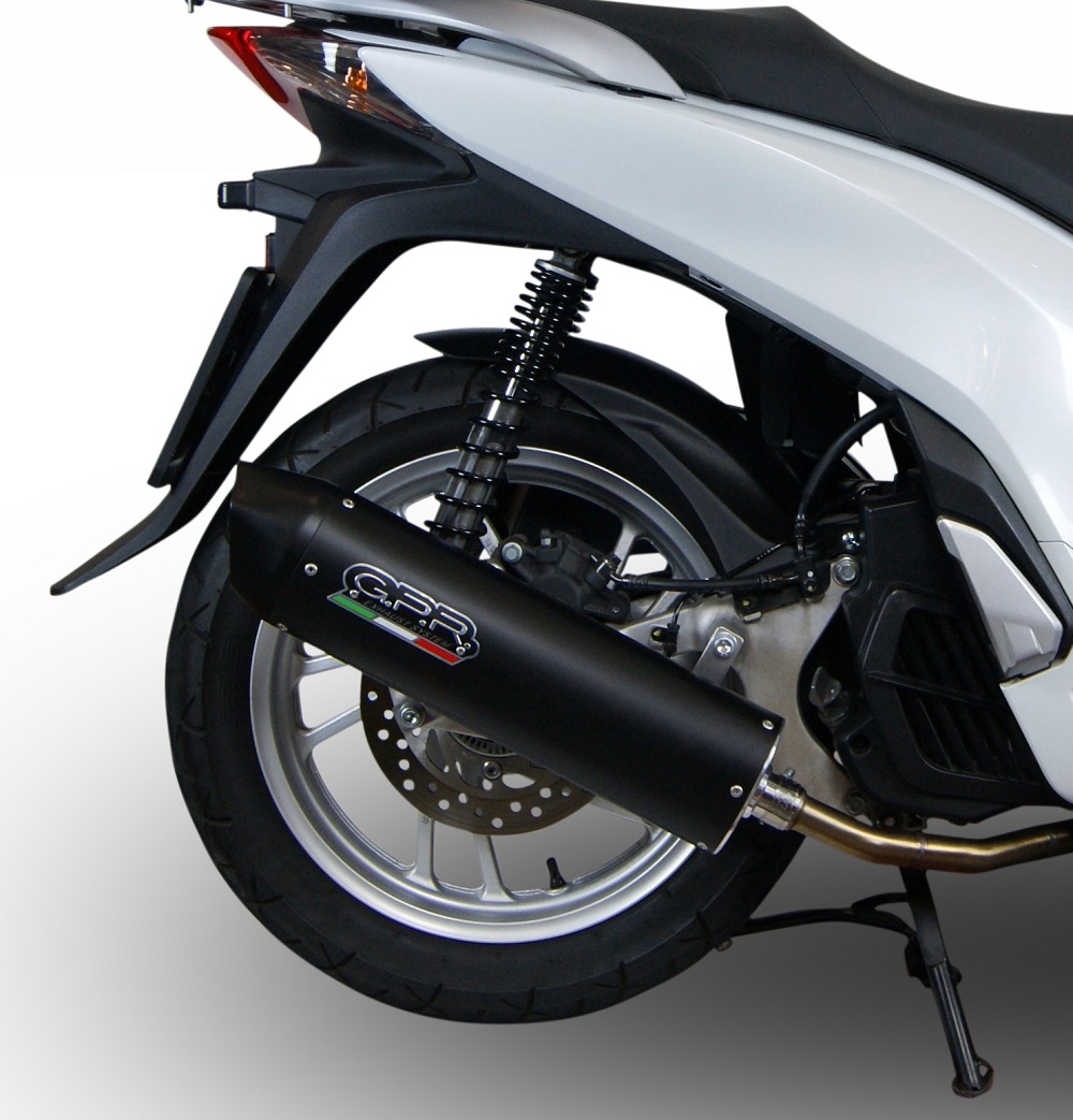 GPR exhaust compatible with  Honda Dylan 150 2000-2006, Furore Nero, Full system exhaust, including removable db killer  