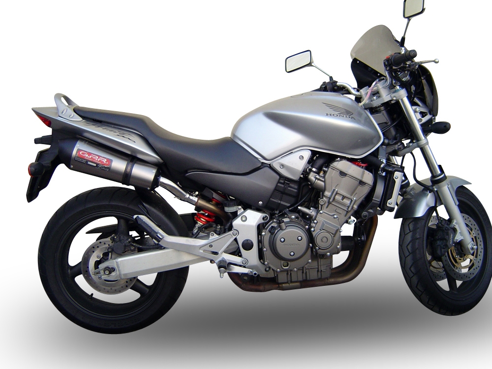 GPR exhaust compatible with  Honda Hornet 900 CB900F 2002-2005, Gpe Ann. titanium, Dual slip-on including removable db killers and link pipes 