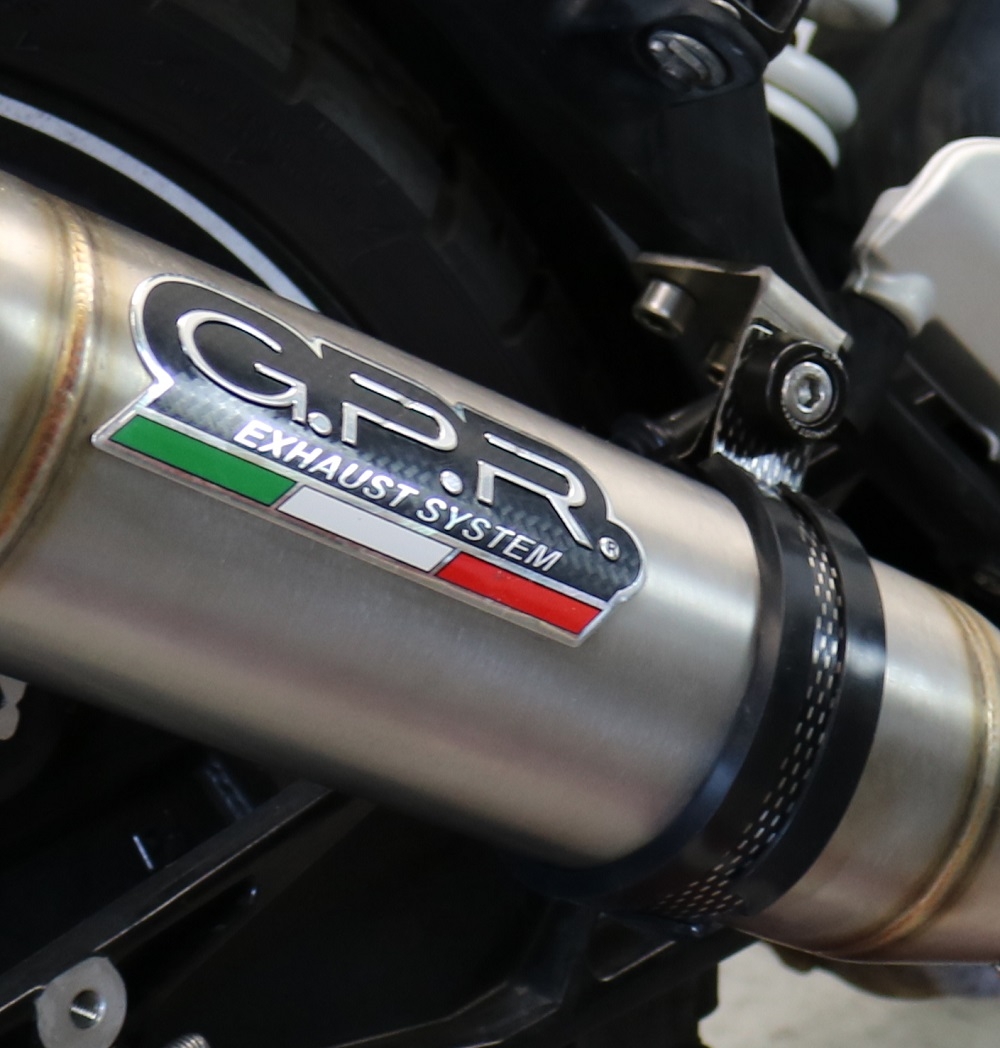 GPR exhaust compatible with  Husqvarna Svartpilen 401 2020-2020, Deeptone Inox, Slip-on exhaust including removable db killer and link pipe 