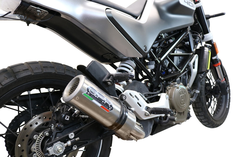 GPR exhaust compatible with  Husqvarna Svartpilen 401 2021-2023, M3 Inox , Slip-on exhaust including removable db killer and link pipe 