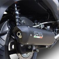 GPR exhaust compatible with  Hyosung Comet 650 Gt - R 2004-2016, Furore Nero, Bolt-on silencer including removable db killer 