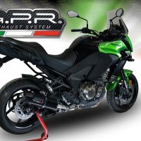 GPR exhaust compatible with  Kawasaki Versys 1000 2015-2016, Furore Nero, Slip-on exhaust including removable db killer and link pipe 