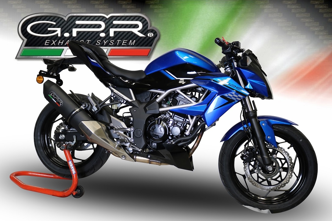 Kawasaki Ninja125 2021-2023, Furore Evo4 Nero, Slip-on exhaust including removable db killer and link pipe 