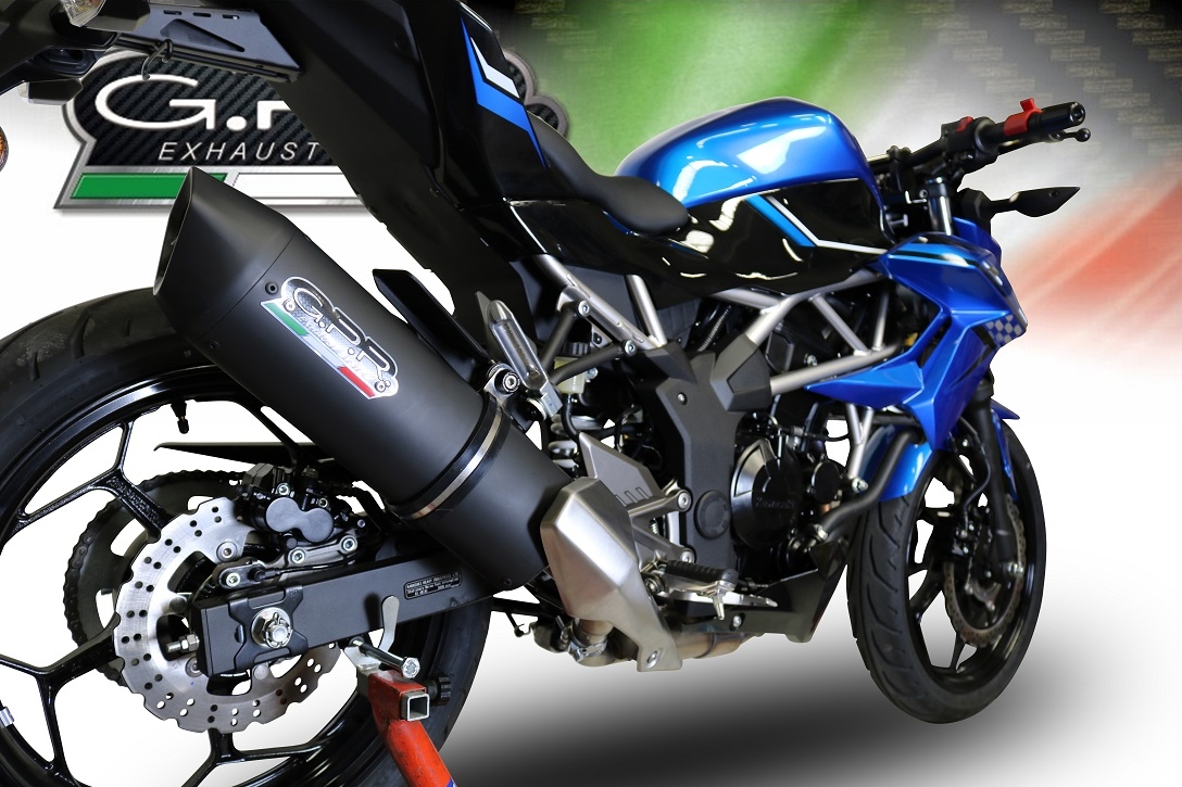 Kawasaki Ninja125 2021-2023, Furore Evo4 Nero, Slip-on exhaust including removable db killer and link pipe 