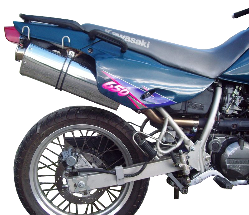 GPR exhaust compatible with  Kawasaki Klr 600 1985-2004, Trioval, Slip-on exhaust including removable db killer and link pipe 