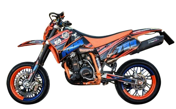 Ktm Lc4 640 Enduro - Adventure - Supermoto 2003-2006, Furore Nero, Slip-on exhaust including removable db killer and link pipe 