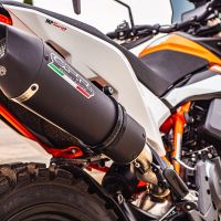 GPR exhaust compatible with  Ktm 890 Adventure R/Rally 2021-2023, GP Evo4 Black Titanium, Slip-on exhaust including removable db killer and link pipe 