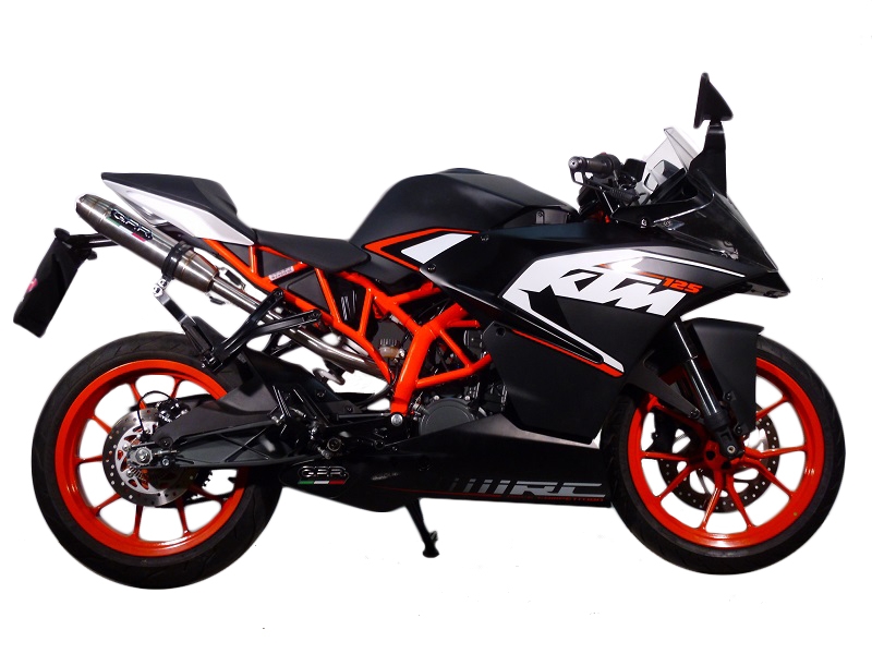 Ktm RC 125 2014-2016, Deeptone Inox, Slip-on exhaust including removable db killer and link pipe 