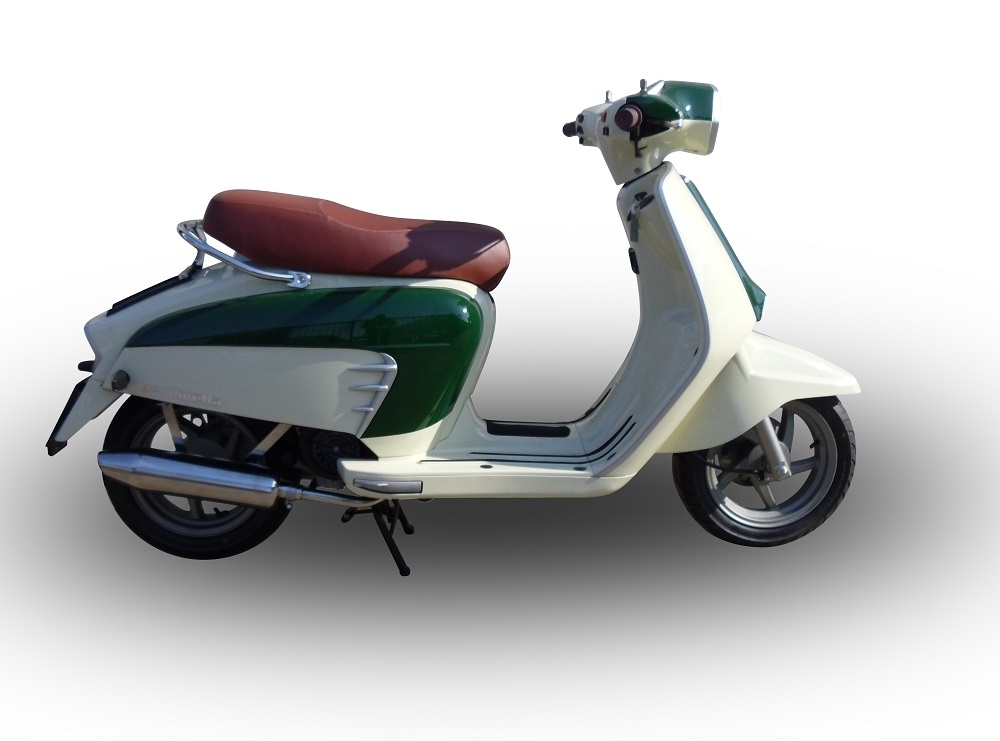 Exhaust system compatible with Lambretta Lambretta 125 - 150 Milano 2012-2014, Ultracone lucido, Homologated legal full system exhaust, including removable db killer and catalyst 