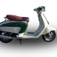 Exhaust system compatible with Lambretta Lambretta 125 - 150 Milano 2012-2014, Ultracone lucido, Homologated legal full system exhaust, including removable db killer and catalyst 