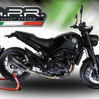 GPR exhaust compatible with  Benelli Leoncino 500 Trail 2017-2020, Gpe Ann. Poppy, Slip-on exhaust including removable db killer and link pipe 