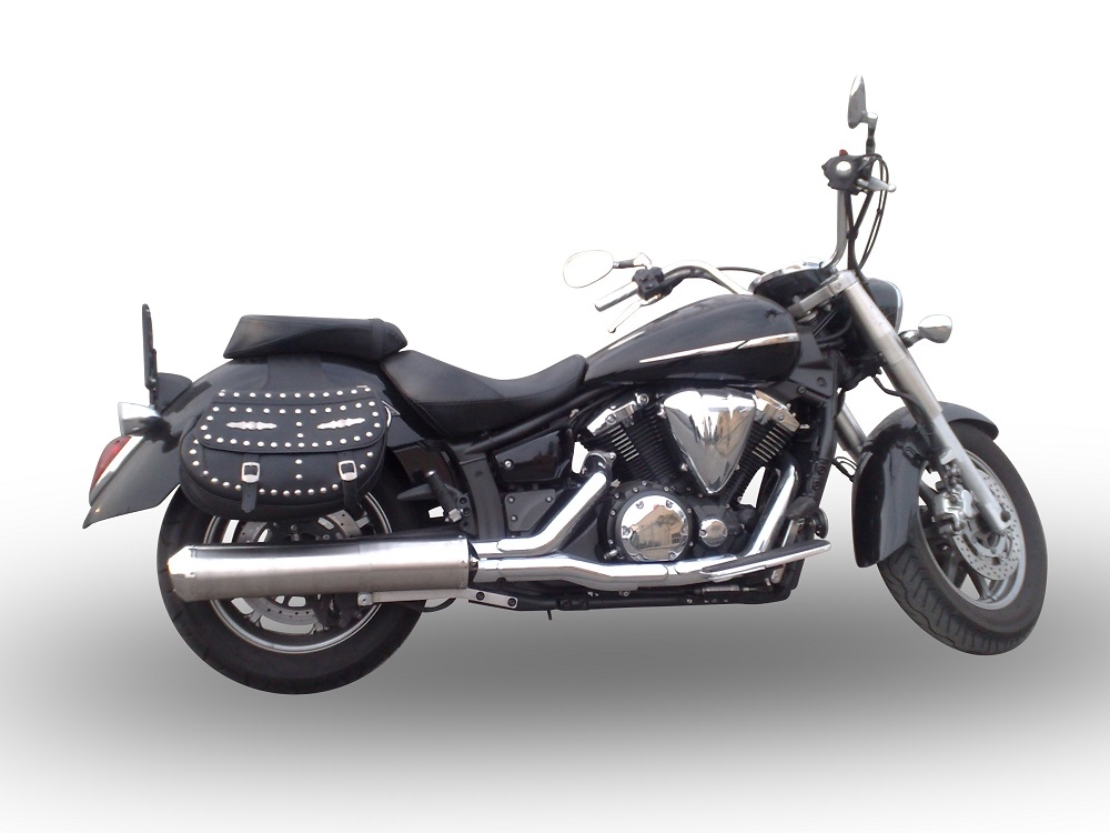 Yamaha Xvs 1300 Midnight Star  2006-2014, Inox Oval Bomb, Slip-on exhaust including removable db killer and link pipe 