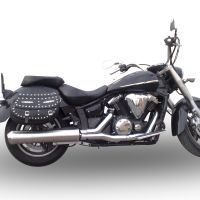 Yamaha Xvs 1300 Midnight Star  2006-2014, Inox Oval Bomb, Slip-on exhaust including removable db killer and link pipe 