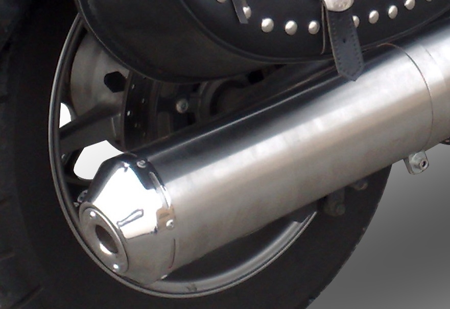 Yamaha Xvs 1300 Midnight Star  2006-2014, Inox Oval Bomb, Slip-on exhaust including removable db killer and link pipe 