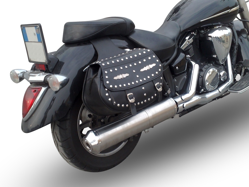 Yamaha Xvs 1300 Midnight Star  2006-2014, Inox Oval Bomb, Slip-on exhaust including removable db killer and link pipe 