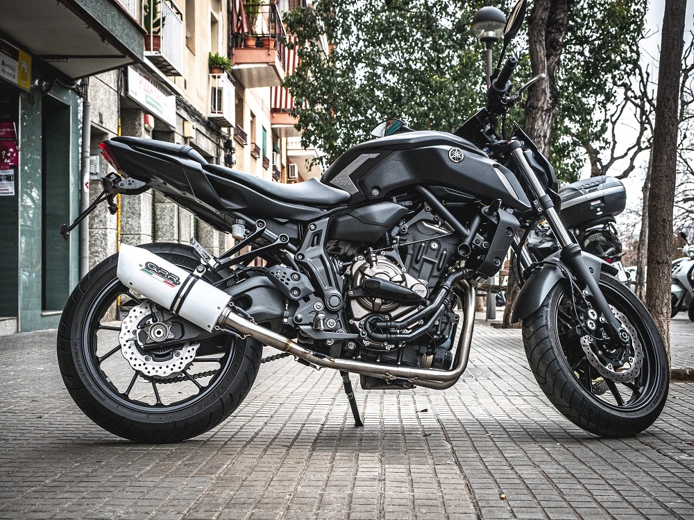 Yamaha FZ-7 MT07 2014-2016, Albus Ceramic, Full system exhaust, including removable db killer  