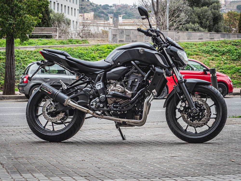 Yamaha FZ-7 MT07 2017-2020, M3 Black Titanium, Full system exhaust, including removable db killer 