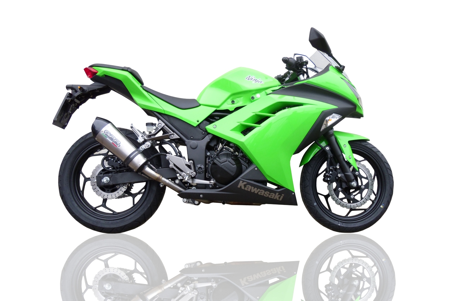 Kawasaki Ninja 300R 2012-2017, Gpe Ann. titanium, Slip-on exhaust including removable db killer and link pipe 