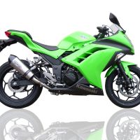 Kawasaki Ninja 300R 2012-2017, Gpe Ann. titanium, Slip-on exhaust including removable db killer and link pipe 