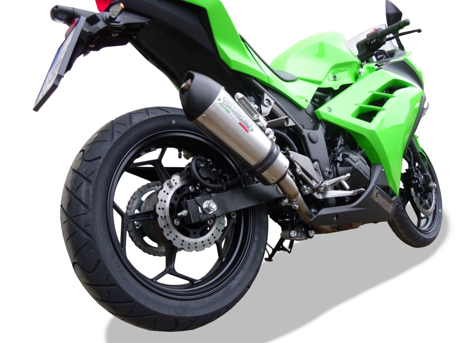 Kawasaki Ninja 300R 2012-2017, Gpe Ann. titanium, Slip-on exhaust including removable db killer and link pipe 