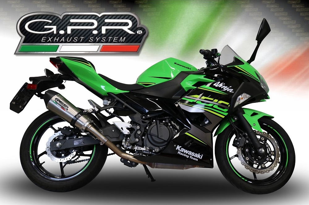 GPR exhaust compatible with  Kawasaki Z400 2023-2024, GP Evo4 Titanium, Slip-on exhaust including removable db killer and link pipe 