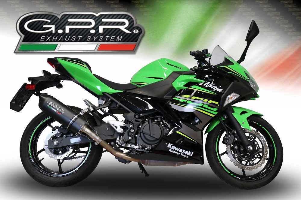 GPR exhaust compatible with  Kawasaki Ninja 400 2023-2024, Furore Evo4 Poppy, Slip-on exhaust including removable db killer and link pipe 