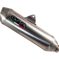 GPR exhaust compatible with  Husqvarna FX 450 2023-2024, Pentacross Inox, Slip-on exhaust, including link pipe and removable db killer spark/arrestor 