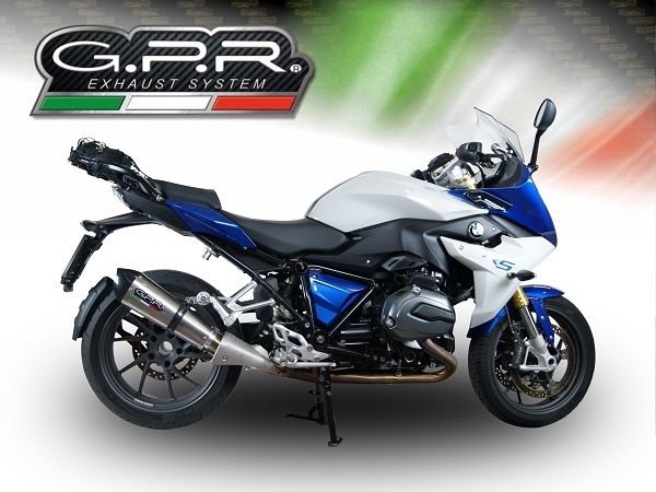 Bmw R1200RS LC 2015-2016, Gpe Ann. titanium, Slip-on exhaust including removable db killer and link pipe 