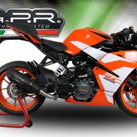 GPR exhaust compatible with  Ktm RC 390 2017-2020, GP Evo4 Black Titanium, Slip-on exhaust including removable db killer and link pipe 