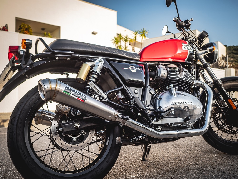 Royal Enfield Continental 650 2019-2020, Powercone Evo, Dual slip-on exhausts including removable db killers and link pipes 