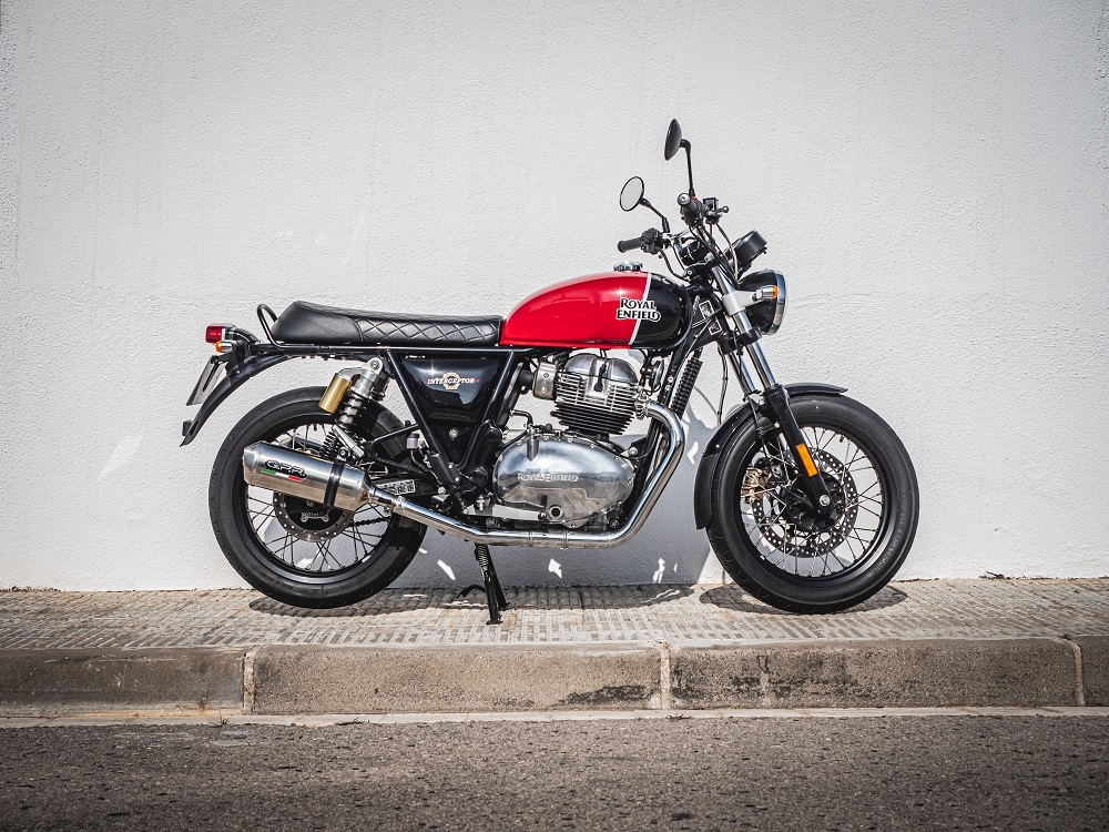 Royal Enfield Continental 650 2019-2020, Satinox, Dual slip-on exhausts including removable db killers and link pipes 