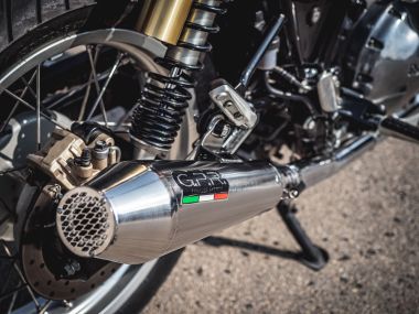 Exhaust system compatible with Lambretta Lambretta 125 - 150 Milano 2012-2014, Ultracone lucido, Homologated legal full system exhaust, including removable db killer and catalyst 