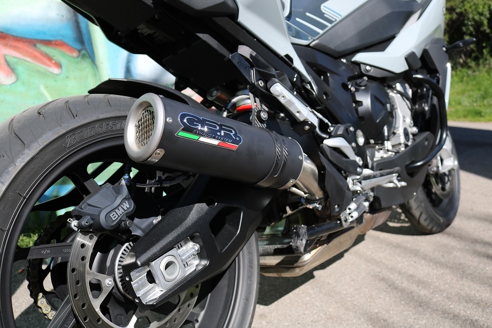 Bmw S1000XR 2020-2024, M3 Black Titanium, Slip-on exhaust including removable db killer and link pipe 